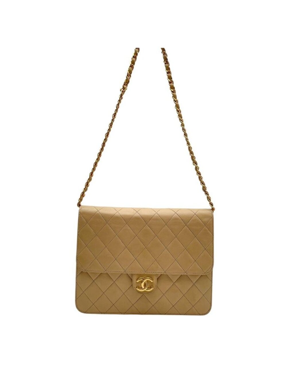 Chanel Lambskin Quilted Chain Shoulder Bag CC Logo - Picture 3 of 10